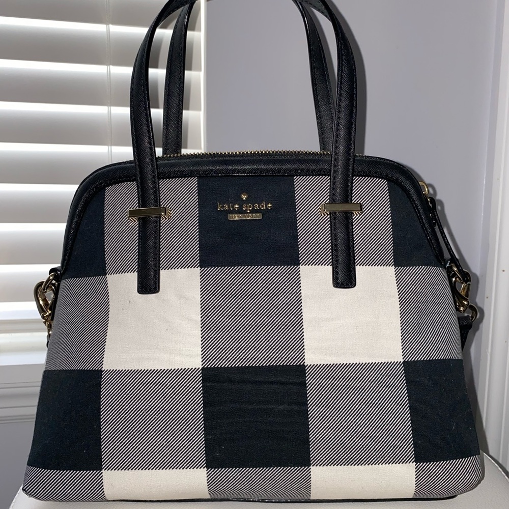 Kate Spade Gingham Black and White Purse